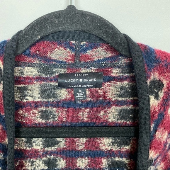 Lucky Brand Fluffy Abstract Print Cardigan - Picture 5 of 8